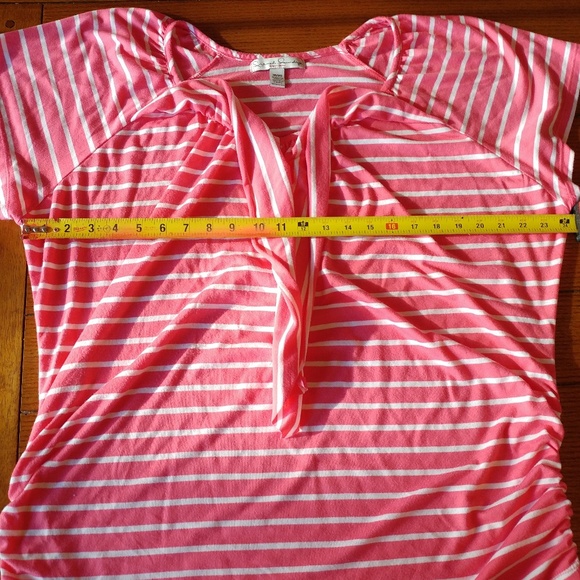 🙈French Laundry Blouse - Ruched, Ruffle, Stripes - Picture 4 of 5